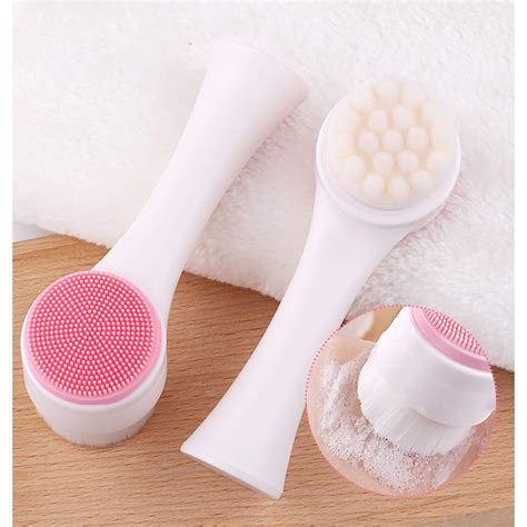 2 In 1 Face Brush Double Sided Facial Cleansing Brush Silicone Cleansing Side And Soft Bristles