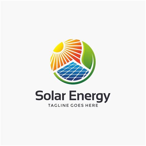 Logotipo Abstracto De La Energía Solar Vector Premium