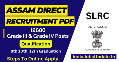 Assam Direct Recruitment Grade Iii Grade Iv Post Apply Online