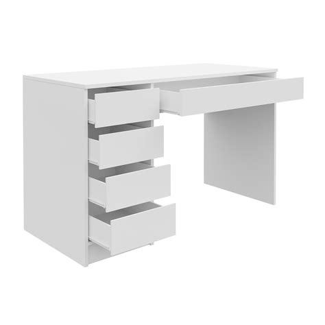 Mirjan24 Heron íróasztal Fehér 120x75x55 Cm Emaghu