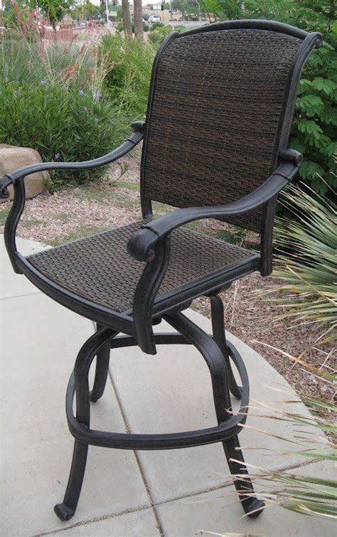 Bar height outdoor chairs, perfect for indoor, outdoor garden, park, patio, porch, poolside and yard. Santa Clara Outdoor Patio Swivel Bar Stools Cast Aluminum ...
