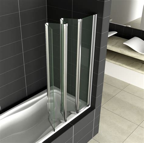 Kmart has the best selection of bathtub doors in stock. 4/5 Fold Aica Chrome Folding Bath Shower Screen 6mm Glass ...