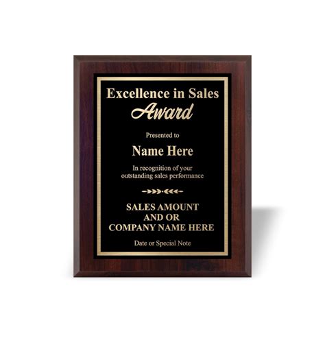 Sales Award Custom Plaque For Excellence In Sales Top Etsy