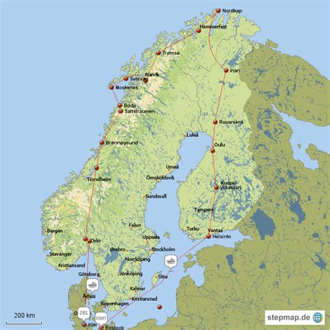 Stepmap Finnland Norwegen Landkarte Für Europa
