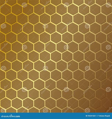 Honeycomb Pattern Vector Illustration Hexagonal Cell Texture Grid On
