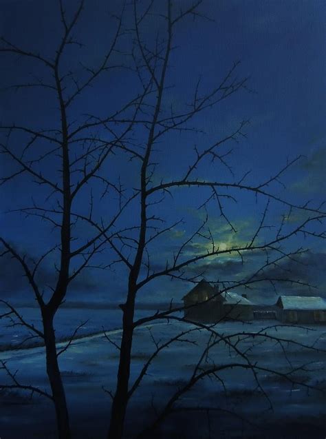 Winter Night Painting By Ivan Filipchyk Fine Art America