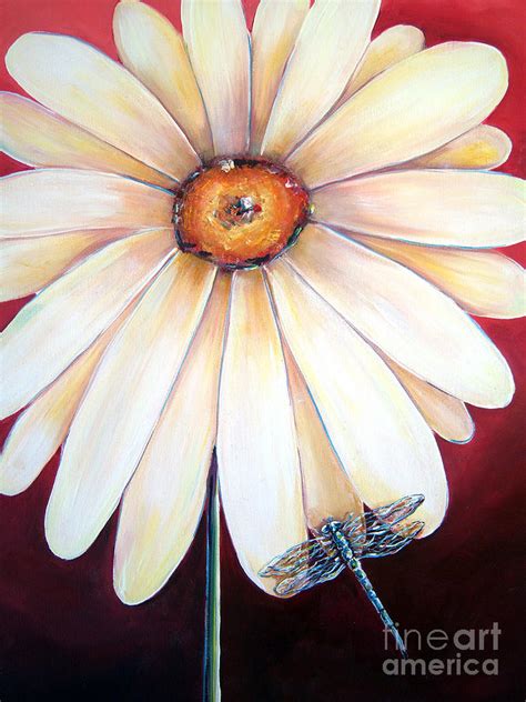 Daisy Dragonfly Painting By Deb Broughton Fine Art America