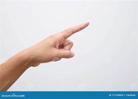 Hand Pointing On Object With Forefinger Stock Image Image Of Keeping