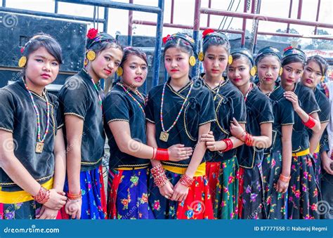 Nepalese Dancers In Traditional Nepali Attire Editorial Stock Photo