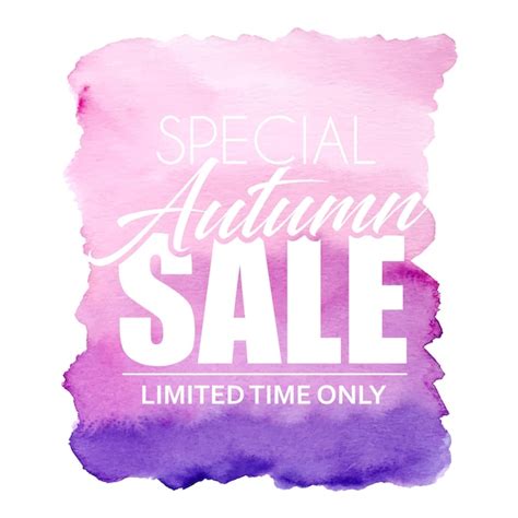 Premium Vector Special Autumn Sale Vector Watercolor Banner Design