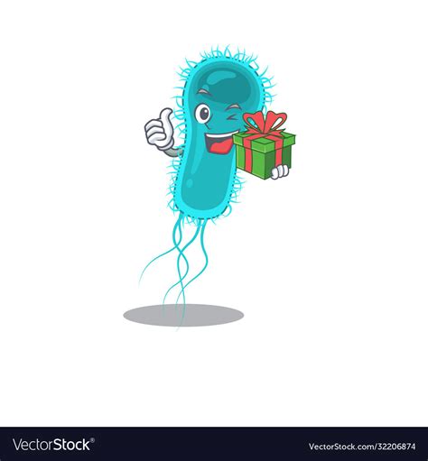 Smiling Escherichia Coli Bacteria Cartoon Vector Image