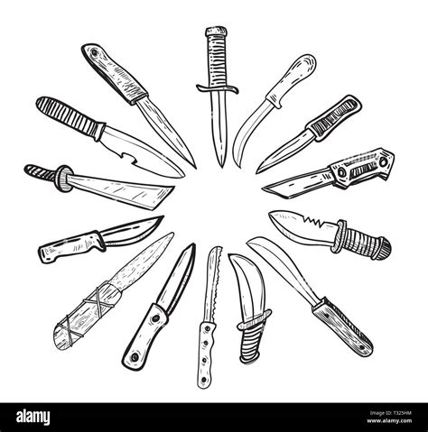 Knife Set Vector Illustration Stock Vector Image And Art Alamy