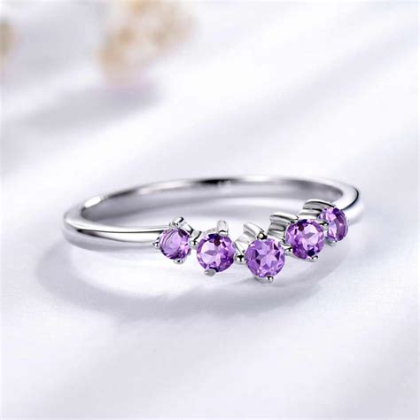 Sterling Silver Amethyst Ring Dainty Simple Ring 925 Etsy