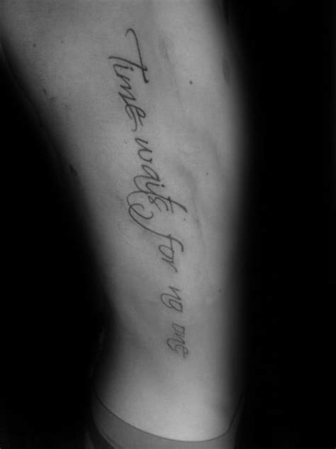 Whatever it may be rest assured its always ahead of you. 40 Time Waits For No Man Tattoo Designs For Men - Quote ...