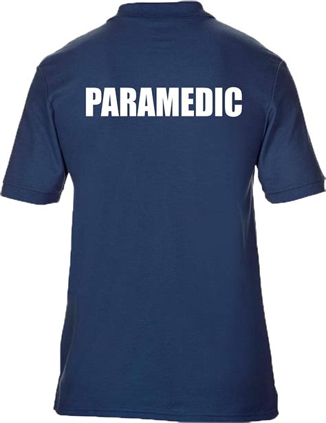 Ladies Paramedic Printed Navy Polo Shirt Medical Clothing