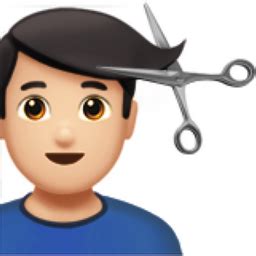 Person getting haircut emoji with medium skin tone meaning. Man Getting Haircut: Light Skin Tone Emoji (U+1F487, U+ ...