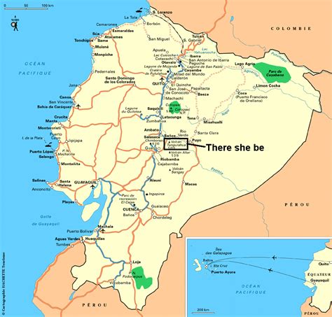 Ecuador Tungurahua Volcano Map