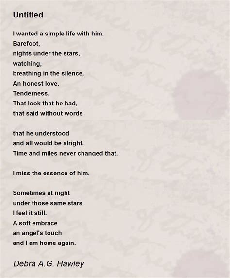 Untitled Poem By Debra Ag Hawley Poem Hunter