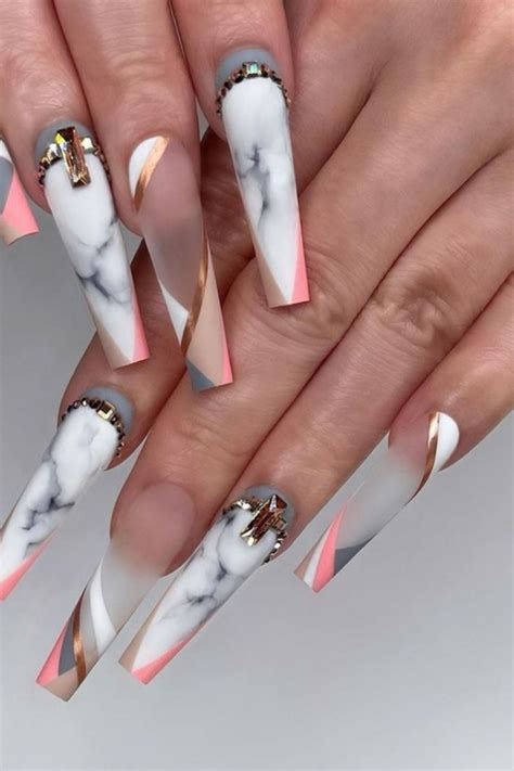 47 Perfect Coffin Acrylic Nails Design In Summer Nail Art 2021