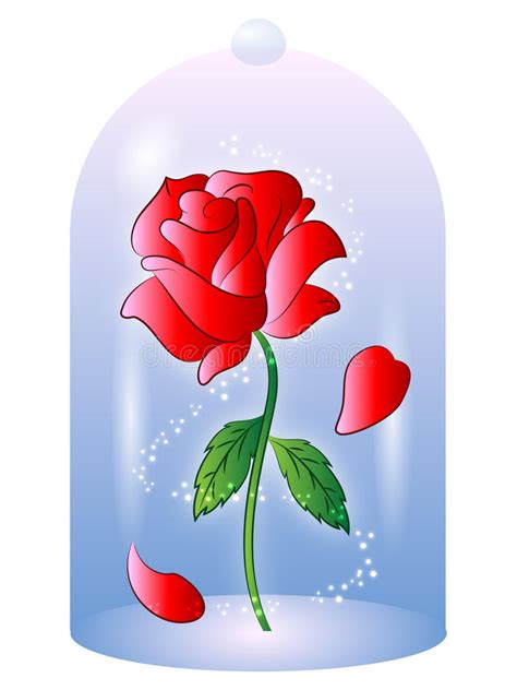 Rose From Beauty And The Beast Vector Illustration Stock Vector