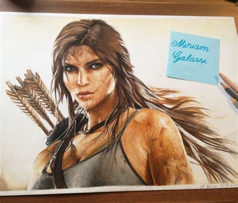 Lara Croft Tomb Raider Game Drawing By Miriam Galassi No 346