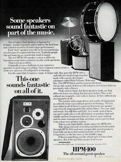 Golden Age Of Audio Pioneer Hpm 100