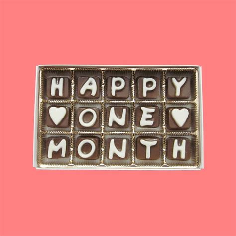One Month Anniversary T Happy 1 Month Cubic Chocolate