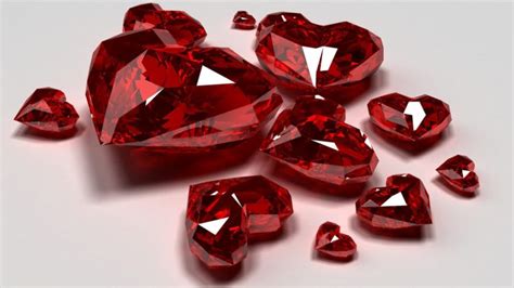 Hearts Ruby Jewel 3d Cg Love Wallpapers Hd Desktop And Mobile