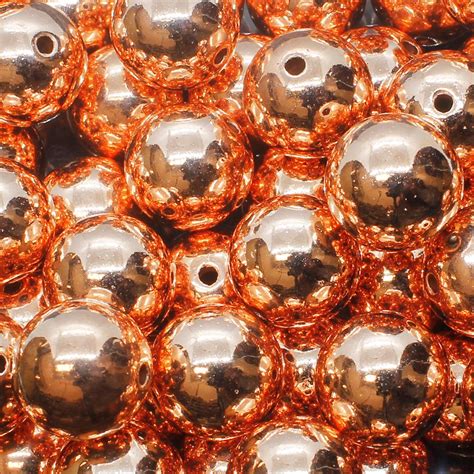 Acrylic Copper Round Beads 12mm 40pcs
