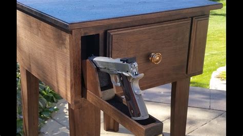 Gun Concealment Furniture End Table With Hidden Gun And Secret