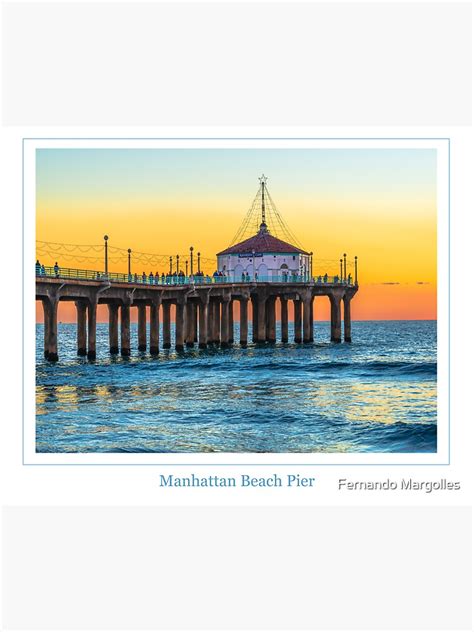 Manhattan Beach Pier At Sunset Sticker By Studio17a2021 Redbubble