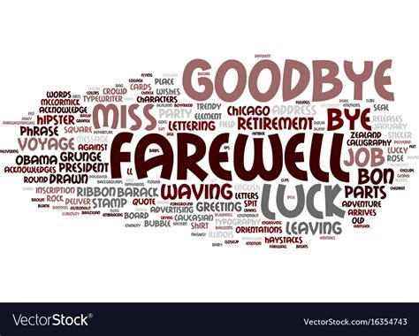 Farewell Word Cloud Concept Royalty Free Vector Image