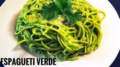 Receta Espagueti Verde Como Hacer Espagueti Verde YouTube