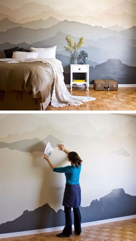 Your bedroom should reflect your personality. 34 Cool Ways to Paint Walls | Bedroom murals, Home projects, Mountain bedroom