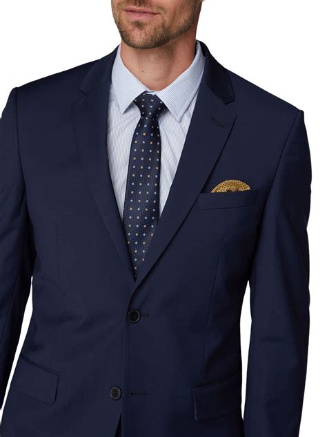 Navy Blue Plain Twill Regular Fit Suit Two Piece Suits Alexandre London