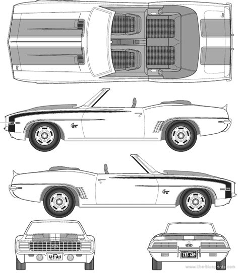 Chevrolet Camaro Ss Convertible 1969 Chevrolet Drawings