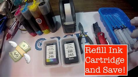 How To Refill Canon Pg 245 Black Ink Cartridge Youtube