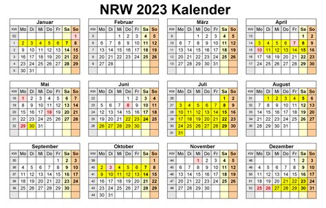 Sommerferien Nrw 2023 Kalender The Beste Kalender