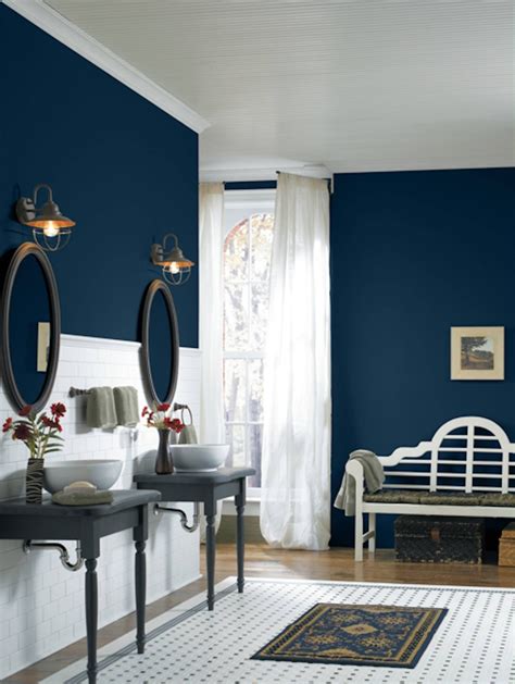 Colour palette for bedroom dark blue bedroom color schemes blue. Midnight Mystery color palette in bathroom. For more ...