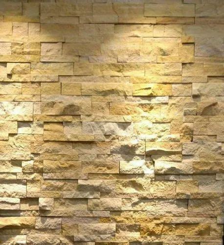Light Brown Natural Stone Elevation Tile For Wall Thickness 10mm At