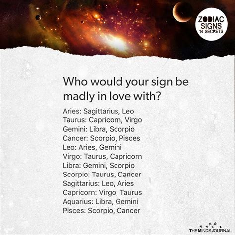 When they first fall in love with you, they will take you to meet their mother. Who Would Your Signs Be Madly in love With | Scorpio ...