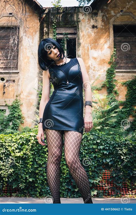 Pretty Goth Girl Choked By Two Hands Royalty Free Stock Image 44150638