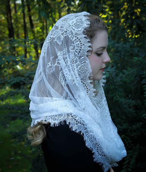 Evintage Veils~ Ready To Ship Super Soft White Spanish Style Lace