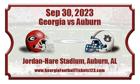 Georgia Bulldogs Vs Auburn Tigers Football Tickets 093023