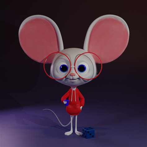 Artstation Casual Cartoon Mouse With Glasses
