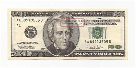 20 Twenty Dollar Bill United States 1996 Aa