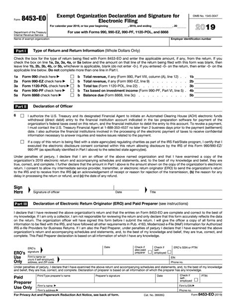 2019 Tax Form 8453 Fill Online Printable Fillable Blank Form 8453