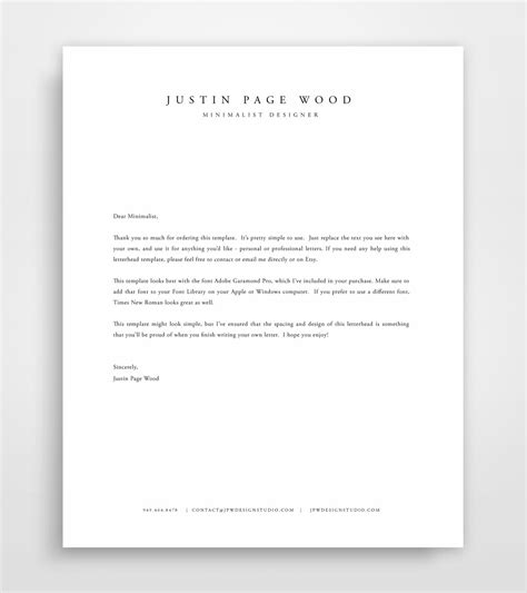 Free personal letterhead templates for microsoft word personal. Letterhead Template Business Letterhead Letterhead Design