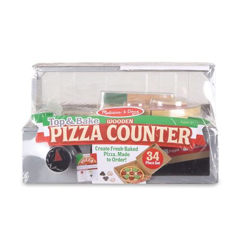 Melissa And Doug Top And Bake Wooden Pizza Counter Play Food Set