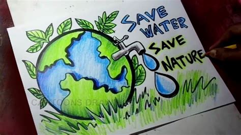 How To Draw Save Trees Save Water Save Nature Poster Drawing For